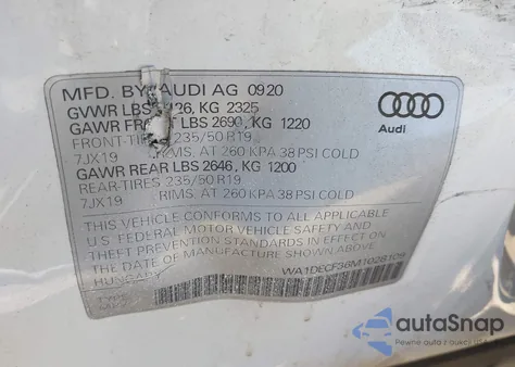 2021 Audi Q3 Premium 45 Tfsi S Line Quattro Tiptronic from USA, damaged, VIN WA1DECF36M1028109